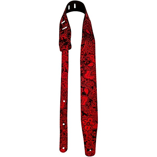 Perri's Decorated Suede Guitar Strap Red Paisley 2.5 in.