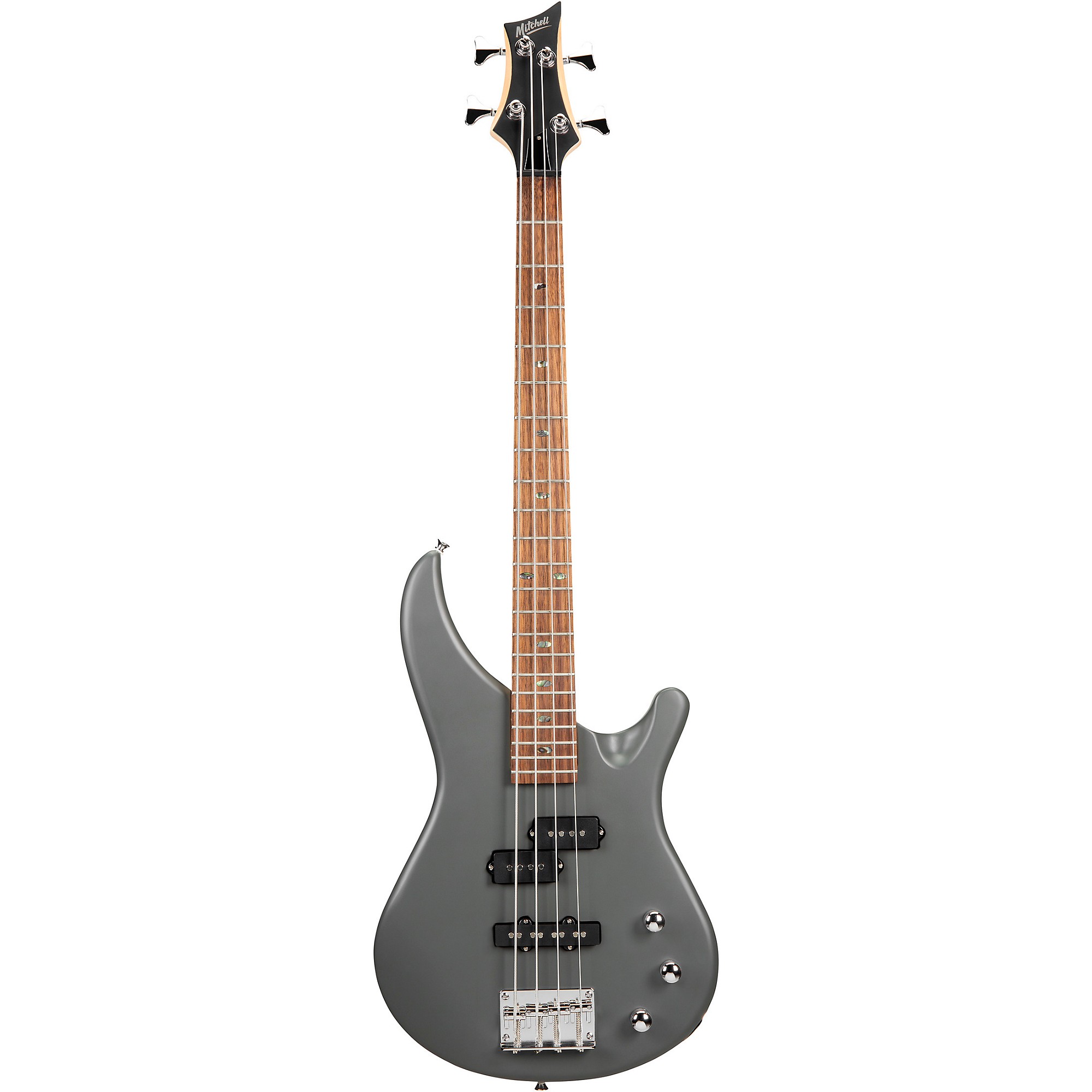 mitchell mb100 short scale solid body electric bass charcoal satin