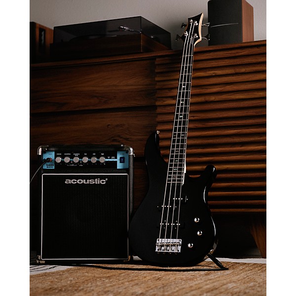 Mitchell MB100 Short-Scale Solidbody Electric Bass Guitar Black