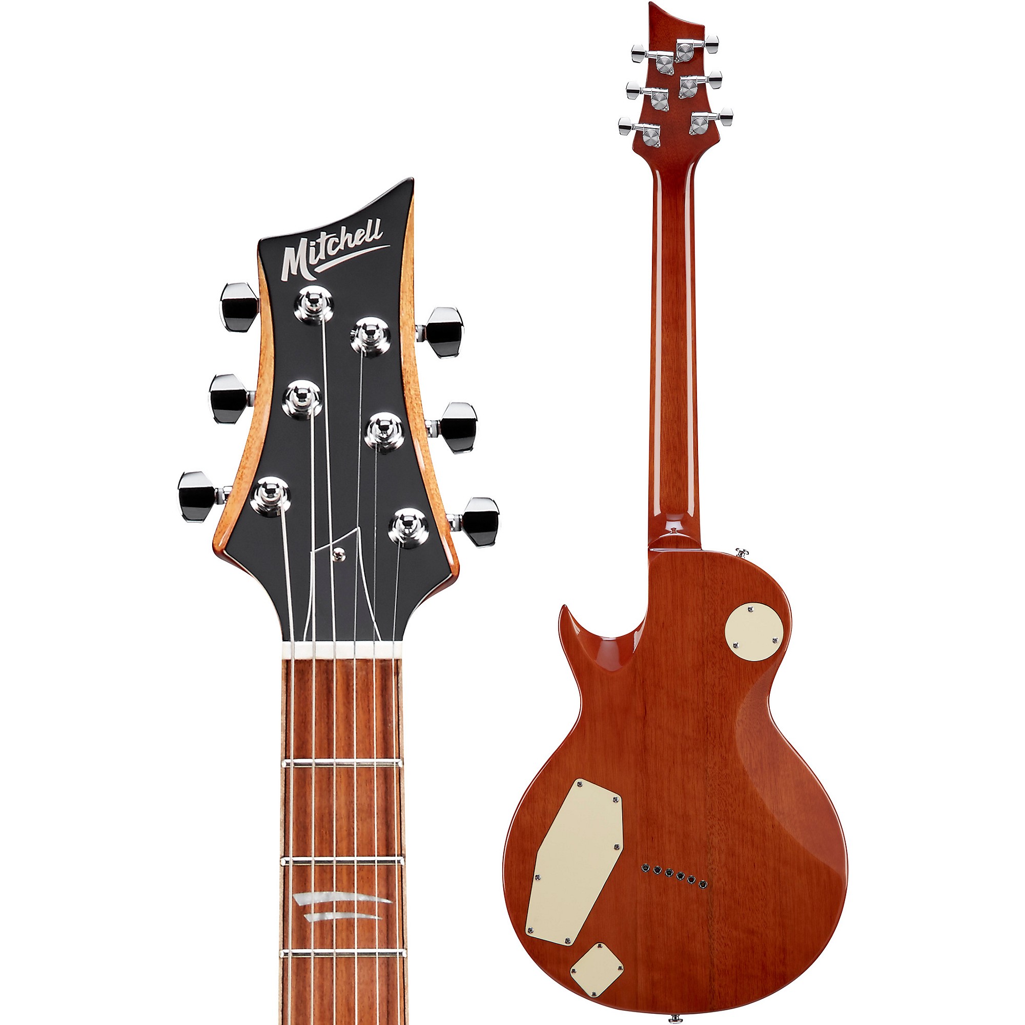 Mitchell MS450 Modern Single-Cutaway Electric Guitar Flame Black