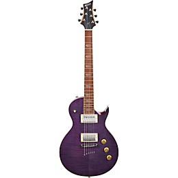 Mitchell MS450 Modern Single-Cutaway Electric Guitar Flame Purple