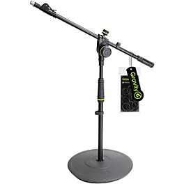 Gravity Stands Short Microphone Stand With Round Base And 2-Point Adjustment Telescoping Boom