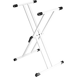 Open Box Gravity Stands Double X-Braced Keyboard Stand - White Level 1