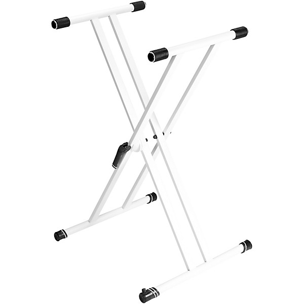 Open Box Gravity Stands Double X-Braced Keyboard Stand - White Level 1