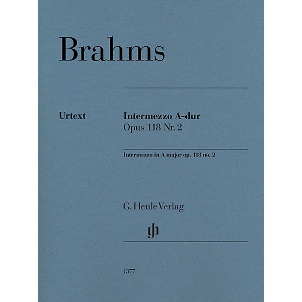 G. Henle Verlag Intermezzo in A Major, Op. 118, No. 2 Piano by Brahms