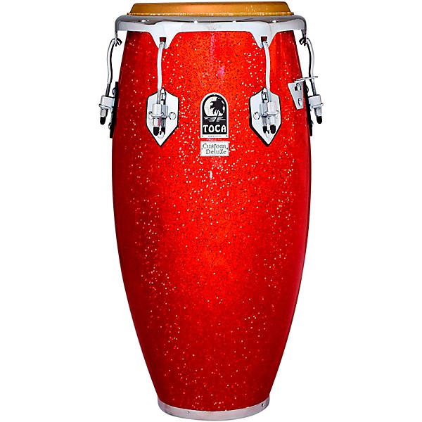Toca Custom Deluxe Solid Fiberglass Congas 11 in. Red Sparkle
