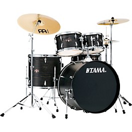 TAMA Imperialstar 5-Pi... TAMA Imperialstar 5-Piece Complete Drum Set With 22" Bass Drum and MEINL HCS Cymbals Black Oak Wrap