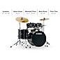 TAMA Imperialstar 5-Piece Complete Drum Set With 22" Bass Drum and MEINL HCS Cymbals Hairline Black