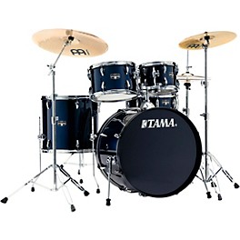 TAMA Imperialstar 5-Piece C... TAMA Imperialstar 5-Piece Complete Drum Set With 22" Bass Drum and MEINL HCS Cymbals Dark Blue