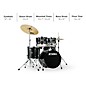 TAMA Imperialstar 5-Piece Complete Drum Set With 18" Bass Drum and MEINL HCS Cymbals Hairline Black