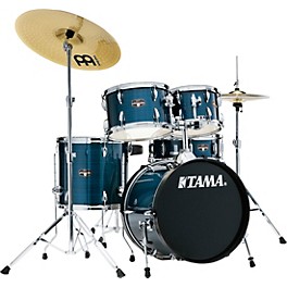 TAMA Imperialstar... TAMA Imperialstar 5-Piece Complete Drum Set With 18" Bass Drum and MEINL HCS Cymbals Hairline Light Blue