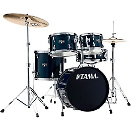 TAMA Imperialstar 5-Piece Complete Drum Set With 18" Bass Drum and MEINL HCS Cymbals Dark Blue