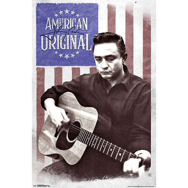 Trends International Johnny Cash Flag Poster Rolled Unframed
