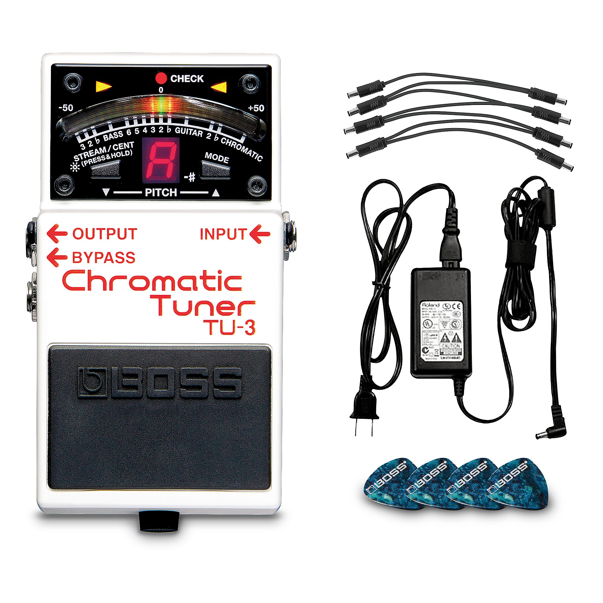 BOSS TU-3 Chromatic Tuner Pedal Power Solution Bundle | Guitar Center