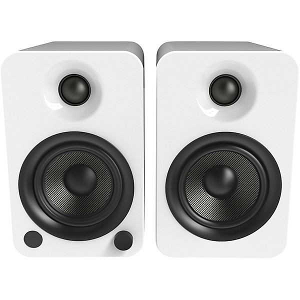 ION Pro BT500 Record Player Package with Kanto YU4 Powered Speakers Gloss White