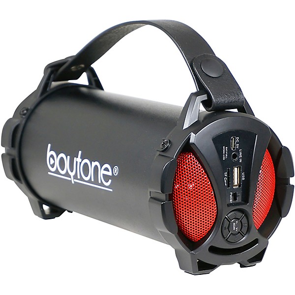 Open Box Boytone BT-38 Portable Bluetooth Hi-Fi Cylinder Speaker Level 1 Red