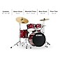 TAMA Imperialstar 5-Piece Complete Drum Set With MEINL HCS cymbals and 20" Bass Drum Candy Apple Mist