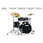 TAMA Imperialstar 5-Piece Complete Drum Set With MEINL HCS cymbals and 20" Bass Drum Hairline Black
