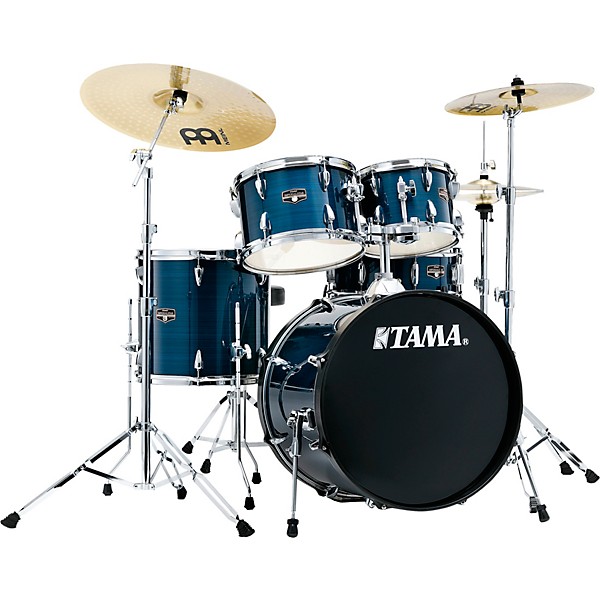TAMA Imperialstar 5-Piece Complete Drum Set With MEINL HCS cymbals and 20" Bass Drum Hairline Light Blue