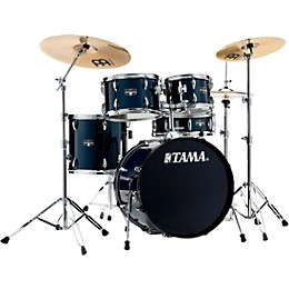 TAMA Imperialstar 5-Piece Complete Drum Set With MEINL HCS cymbals and 20" Bass Drum Dark Blue