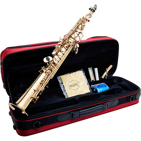 Allora ASPS-550 Paris Series Straight Soprano Sax Lacquer Lacquer Keys