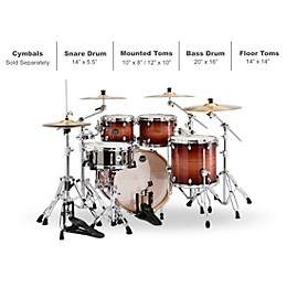 Mapex Armory Series Exotic Fusion 5-Piece Shell Pack With 20" Bass Drum Redwood Burst