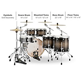 Mapex Armory Series Exotic Studioease 6-Piece Shell Pack With Deep Toms and 22" Bass Drum Black Dawn