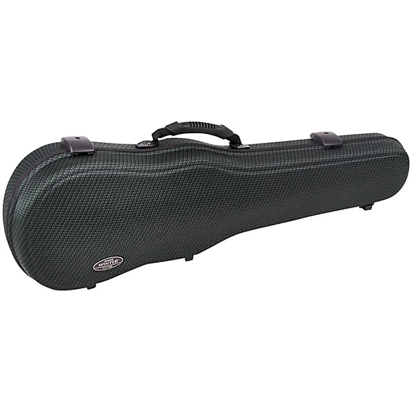 J. Winter Violin Shaped Case Greenline 4/4 Size Carbon Green Exterior, Black Interior