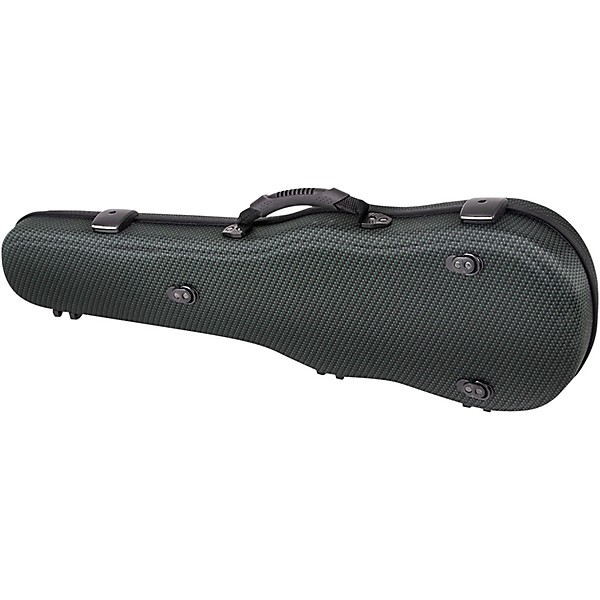 J. Winter Violin Shaped Case Greenline 4/4 Size Carbon Green Exterior, Black Interior