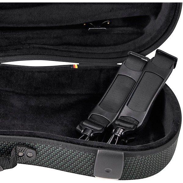 J. Winter Violin Shaped Case Greenline 4/4 Size Carbon Green Exterior, Black Interior