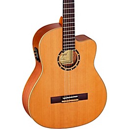 Ortega Family Series Pro RCE131 Acoustic-Electric Slim Neck Nylon String Guitar Satin Natural