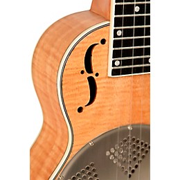 Gold Tone Left-Handed Tenor-Scale Curly Maple Resonator Ukulele with Gig Bag Natural
