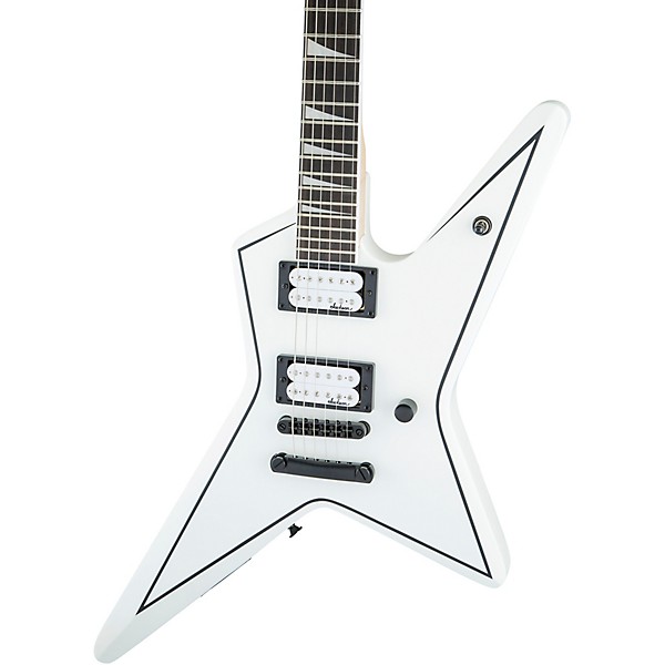 Jackson JS Series Signature Gus G. Star JS32 Electric Guitar Satin White with Black Pinstripes