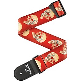 D'Addario Alchemy Polyester Straps Red and White Skulls 2 in. D'Addario Alchemy Polyester Straps Red and White Skulls 2 in.