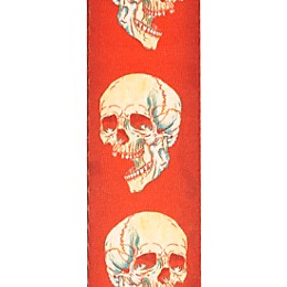 D'Addario Alchemy Polyester Straps Red and White Skulls 2 in.