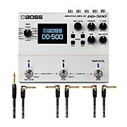 Boss Dd-500 Digital Delay Effects Pedal And Instrument Cables Bundle for sale