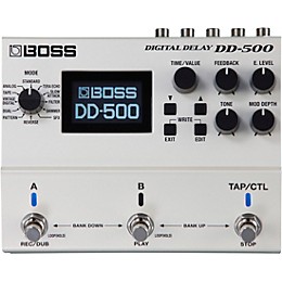 BOSS DD-500 Digital Delay Effects Pedal and Instrument Cables Bundle