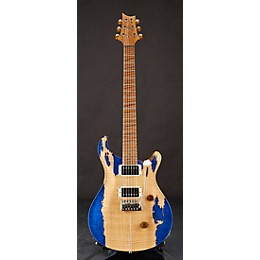PRS Private Stock Custom 24 with Spalted Maple Top, Black Limba Back, Roasted Curly Maple Neck and Fretboard Electric Guitar Natural Maple with Blue on Spalt