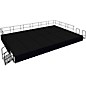 National Public Seating 16' x 24' Stage Package, 24" High with Shirred Pleat Black Skirting Black Carpet thumbnail