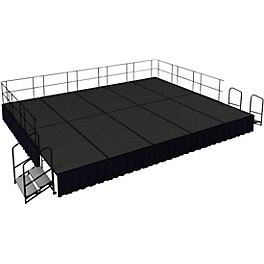 National Public Se... National Public Seating 16' x 20' Stage Package, 24" High with Shirred Pleat Black Skirting Grey Carpet