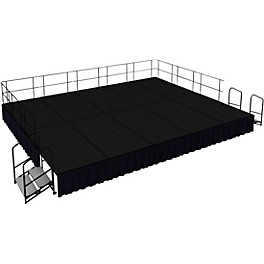 National Public S... National Public Seating 16' x 20' Stage Package, 24" High with Shirred Pleat Black Skirting Black Carpet