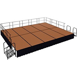 National Public... National Public Seating 16' x 20' Stage Package, 24" High with Shirred Pleat Black Skirting Hardwood Floor