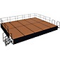 National Public Seating 16' x 20' Stage Package, 24" High with Shirred Pleat Black Skirting Hardwood Floor thumbnail
