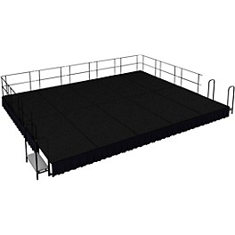 National Public S... National Public Seating 16' x 20' Stage Package, 16" High with Shirred Pleat Black Skirting Black Carpet