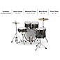 Open Box Sound Percussion Labs UNITY II 5-Piece Complete Drum Set with Hardware, Cymbals and Throne Level 1 Black Onyx Gli...