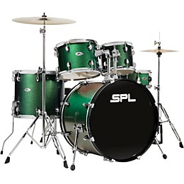 Open Box Sound Percussion Labs UNITY II 5-Piece Complete Drum Set with Hardware, Cymbals and Throne Level 1 Pine Green Glitter