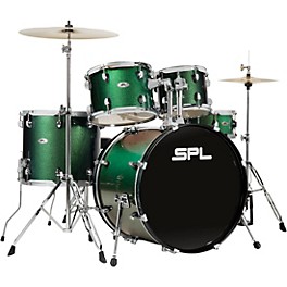 Open Box UNITY II 5-Piece Complete Drum Set with Hardware, Cymbals and Throne Level 1 Pine Green Glitter