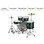 Open Box Sound Percussion Labs UNITY II 5-Piece Complete Drum Set with Hardware, Cymbals and Throne Level 1 Pine Green Gli...