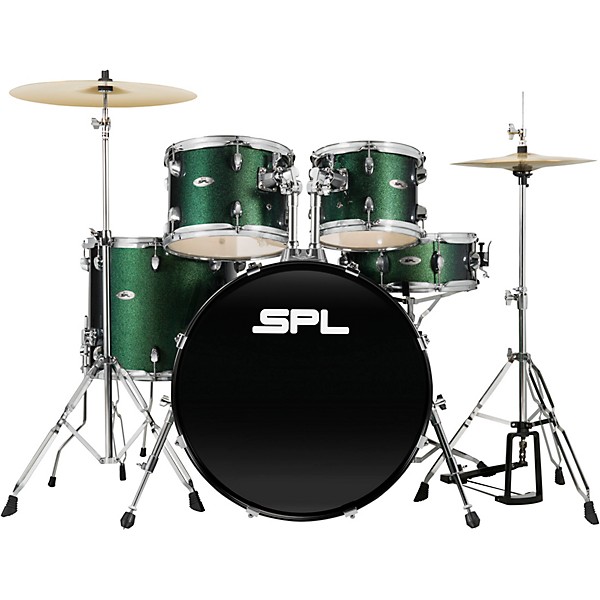 Open Box Sound Percussion Labs UNITY II 5-Piece Complete Drum Set with Hardware, Cymbals and Throne Level 1 Pine Green Gli...
