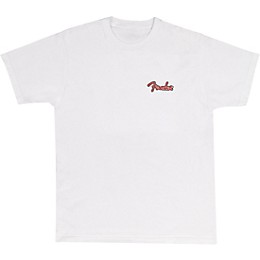 Fender Spaghetti Logo Globe T-Shirt XX Large White